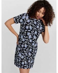 Сорочка ночная женская синяя с цветочными принтом Mark formelle