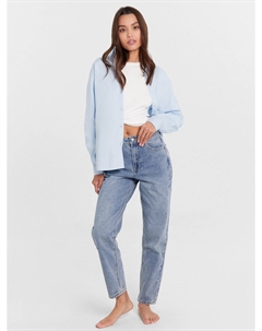 Брюки женские джинсовые mom fit в голубом цвете Mark formelle