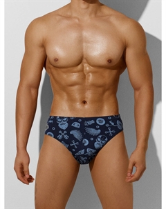 Трусы мужские синие с принтом Mark formelle