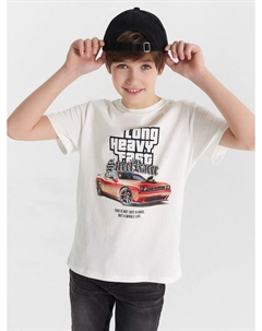 Футболка для мальчиков белая с принтом и надписью Mark formelle