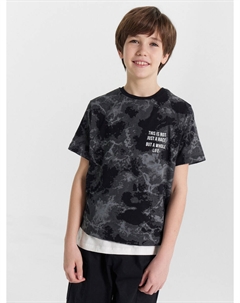 Футболка для мальчиков серая в стиле милитари с надписью Mark formelle