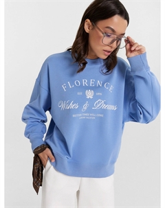 Свитшот женский синий с надписью florence Mark formelle