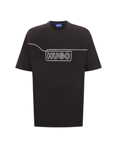 Хлопковая футболка Hugo blue