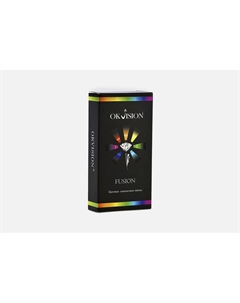 Цветные контактные линзы, квартальные Fusion bc 8,6, dia 14, 2 шт -2.00 оптическая сила Okvision