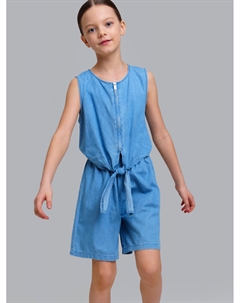 Полукомбинезон текстильный джинсовый для девочек Playtoday tween