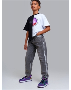 Брюки текстильные джинсовые для девочек Playtoday tween