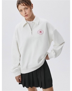 Свитшот оверсайз с воротником поло Sela