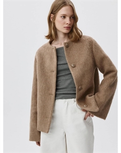 Короткое пальто с содержанием шерсти альпаки Sela