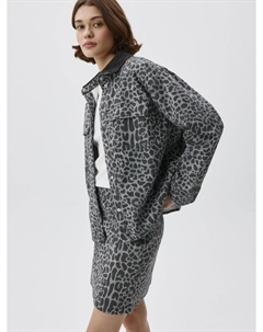 Леопардовая рубашка с вельветовым воротником Sela