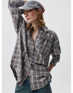 Фланелевая рубашка оверсайз с бантиками Sela