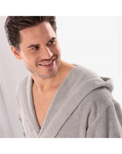 Халат с капюшоном мужской L, серый Cawo