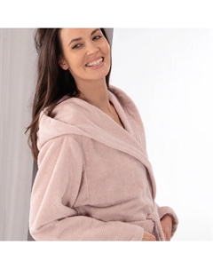 Халат с капюшоном женский S, пудровый Cawo