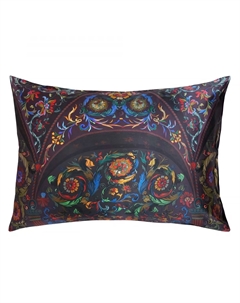 Наволочка 70x50см Пески времени Хоромы в ежевично-черном Mollen