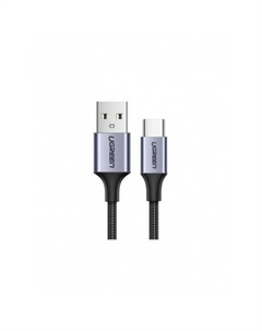 Кабель UGREEN US288 (60128) USB-A 2.0 to USB-C Cable Nickel Plating Aluminum Braid. 2м. серый космос Ugreen