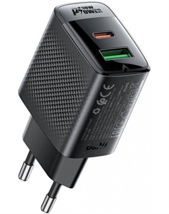 Зарядное устройство сетевое ACEFAST A98 PD30W Gan USB-C+USB-A Charger EU. Цвет: черный Acefast