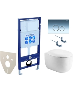 Комплект унитаза с инсталляцией Set Альтаир cm-018 4в1 с сиденьем Микролифт и клавишей смыва Хом глянцевый Aquatek