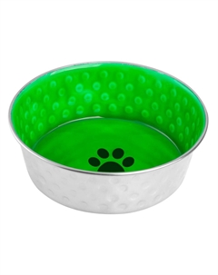 Миска для собак Candy из нерж.стали с керам.покрытием, нескользящ.основание, зеленая 400мл Mr.kranch