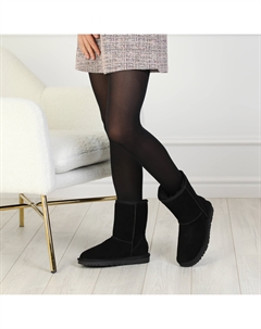 Черные угги из бархатистого велюра Respect