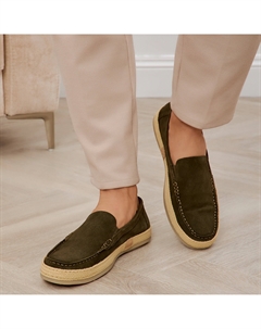 Мокасины цвета хаки из натурального велюра Respect premium