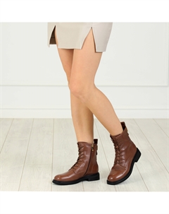 Коричневые ботинки из гладкой кожи Respect