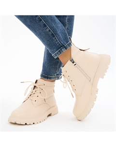 Бежевые ботинки из гладкой кожи Respect