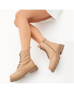 Темно-бежевые ботинки из кожи Respect