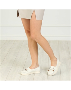 Мокасины из кожи молочного цвета Respect