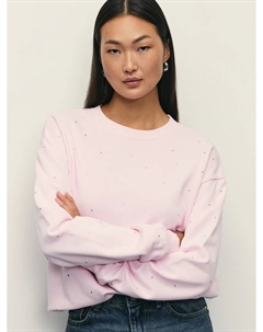 Свитшот из хлопка со стразами Zarina