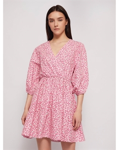 Платье мини из хлопка на резинке Zolla