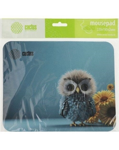 Коврик для мыши Owl blue ткань, 220х180х2мм Cactus