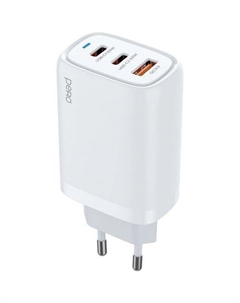 Сетевое зарядное устройство PERO ТС23W, USB-A, 2xUSB-C, 65Вт, 3A, белый Péro