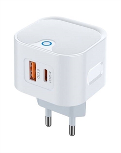 Сетевое зарядное устройство PERO ТС21W, USB-A, USB-C, 25Вт, 3A, белый Péro