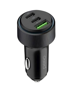 Автомобильное зарядное устройство PERO AС07BL, USB-A, 2xUSB-C, 66Вт, 3A, черный Péro