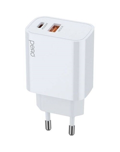 Сетевое зарядное устройство PERO ТС24W, USB-A, USB-C, 20Вт, 3A, белый Péro