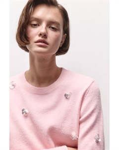 Джемпер вязаный с цветочками из пайеток Befree