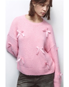 Джемпер вязаный с атласными бантиками Befree