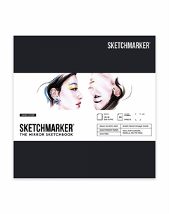 Скетчбук "THE MIRROR" 163х163 мм 50 л 220 г, твердая обложка черная Sketchmarker
