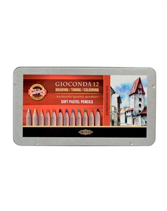 Набор карандашей пастельных Koh-I-Noor "Gioconda" 12 шт в металле Koh-i-noor