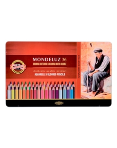 Набор карандашей акварельных Koh-I-Noor "Mondeluz" 36 цв в металле Koh-i-noor