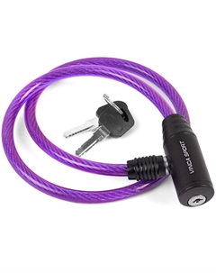 Велозамок 8*650мм, фиолетовый тросик. полиэт.уп. инд.уп. VS 101.101 violet polybag Vinca sport