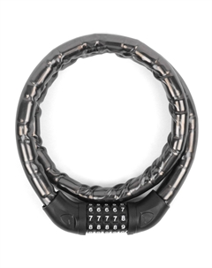 Замок велосипедный, кодовый 18*1000мм, черный тросик, VS 8364 black Vinca sport