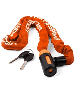 Велозамок цепь 6*1000мм, оранжевая оплетка, полиэтилен, инд. уп. VS 101.759 orange polybag Vinca sport