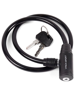 Велозамок 8*650мм, чёрный тросик, полиэтилен, инд.уп. VS 101.101 black polybag Vinca sport