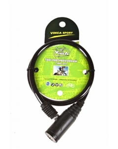 Велосипедный замок, тросовый, на ключ, 8 х 1200мм, чёрный, VS 102.102 black Vinca sport