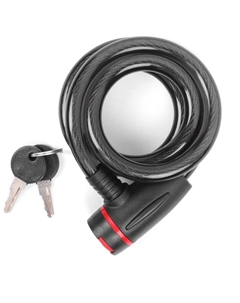 Замок велосипедный 12*1000мм, черный, защита замка от влаги. инд.уп. VS 8207 black Vinca sport