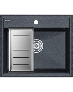 Мойка кухонная Stepia PM115951-DG+A375-BS с коландером, графит Paulmark