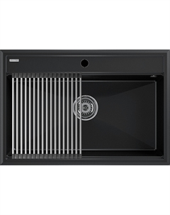 Мойка кухонная Stepia + Step PM117551-BLM+R375-BS черный металлик Paulmark