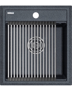 Мойка кухонная Stepia + Step PM114651-DG+R375-BS графит Paulmark