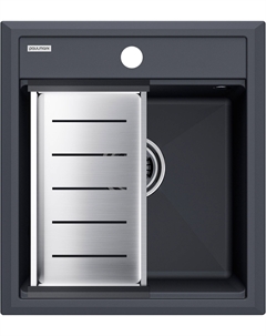 Мойка кухонная Stepia PM114651-AN+A375-BS с коландером, антрацит Paulmark
