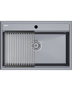 Мойка кухонная Stepia + Step PM117551-GRM+R375-BS серый металлик Paulmark